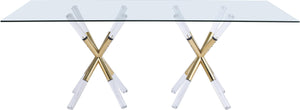 Mercury Acrylic/Gold Dining Table