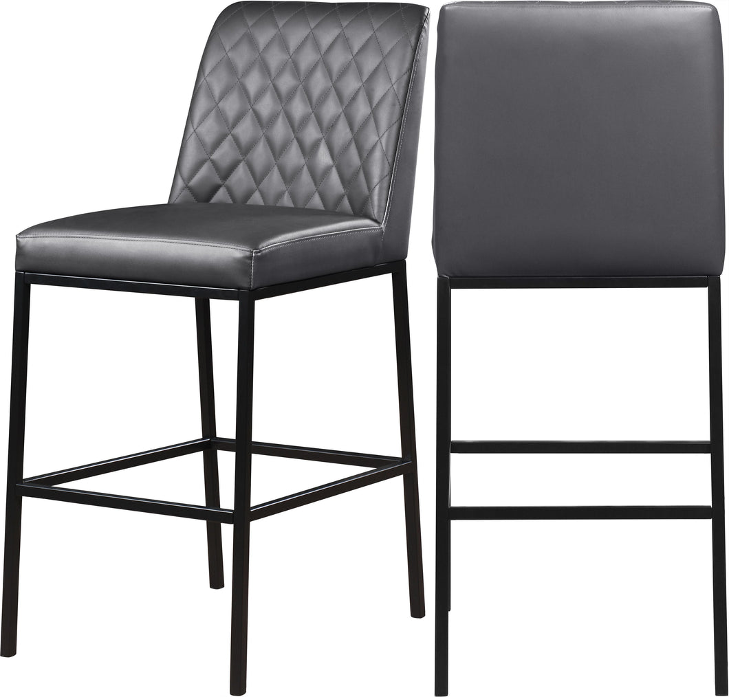 Bryce Grey Faux Leather Stool