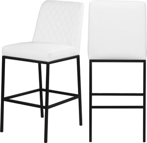 Bryce White Faux Leather Stool