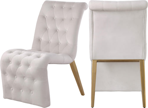 Curve Cream Velvet Dining Chair