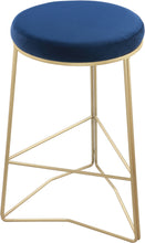 Load image into Gallery viewer, Tres Navy Velvet Counter Stool