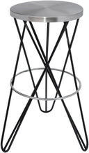 Load image into Gallery viewer, Mercury Black / Silver Bar Stool image