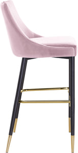 Sleek Pink Velvet Stool