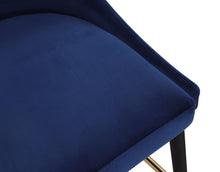 Load image into Gallery viewer, Sleek Navy Velvet Stool