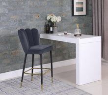 Load image into Gallery viewer, Lily Grey Velvet Stool