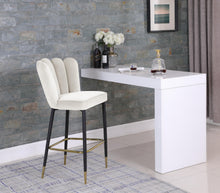 Load image into Gallery viewer, Lily Cream Velvet Stool