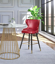 Load image into Gallery viewer, Hendrix Red Faux Leather Counter/Bar Stool