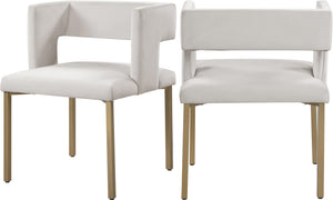 Caleb Cream Velvet Dining Chair