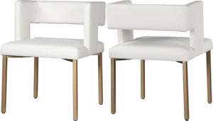 Caleb White Faux Leather Dining Chair