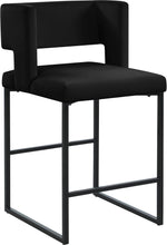 Load image into Gallery viewer, Caleb Black Velvet Counter Stool