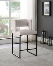 Load image into Gallery viewer, Caleb Cream Velvet Counter Stool