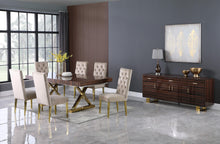 Load image into Gallery viewer, Excel Brown Zebra Wood Veneer Lacquer Extendable Dining Table (3 Boxes)