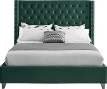 Load image into Gallery viewer, Aiden Green Velvet Queen Bed