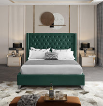 Load image into Gallery viewer, Aiden Green Velvet Queen Bed