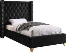 Load image into Gallery viewer, Barolo Black Velvet Twin Bed