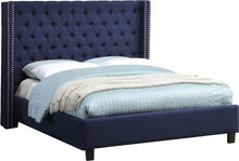 Load image into Gallery viewer, Ashton Navy Linen Queen Bed