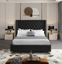 Load image into Gallery viewer, Barolo Black Velvet King Bed