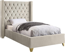 Load image into Gallery viewer, Barolo Cream Velvet Twin Bed