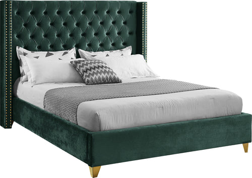 Barolo Green Velvet Full Bed
