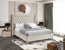 Load image into Gallery viewer, Barolo Cream Velvet Queen Bed