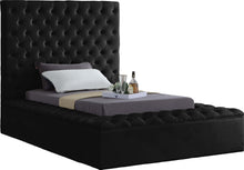 Load image into Gallery viewer, Bliss Black Velvet Twin Bed (3 Boxes)