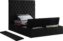 Load image into Gallery viewer, Bliss Black Velvet Twin Bed (3 Boxes)