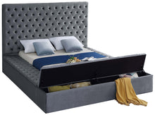 Load image into Gallery viewer, Bliss Grey Velvet Queen Bed (3 Boxes)