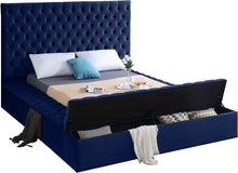 Load image into Gallery viewer, Bliss Navy Velvet King Bed (3 Boxes)