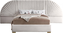 Load image into Gallery viewer, Cleo Cream Velvet Queen Bed (3 Boxes)
