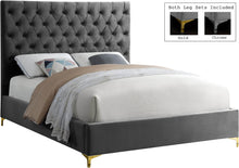 Load image into Gallery viewer, Cruz Grey Velvet King Bed