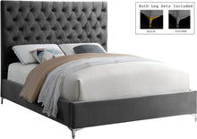 Load image into Gallery viewer, Cruz Grey Velvet Full Bed