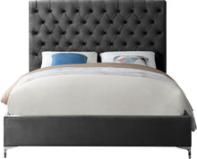Load image into Gallery viewer, Cruz Grey Velvet Queen Bed