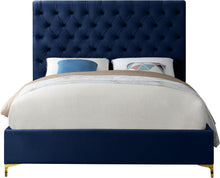 Load image into Gallery viewer, Cruz Navy Velvet Full Bed