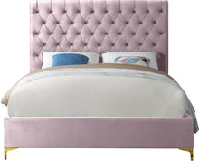 Load image into Gallery viewer, Cruz Pink Velvet Queen Bed