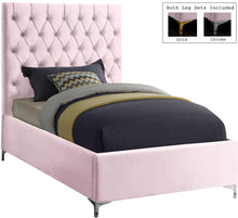 Load image into Gallery viewer, Cruz Pink Velvet Twin Bed