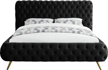 Load image into Gallery viewer, Delano Black Velvet Queen Bed