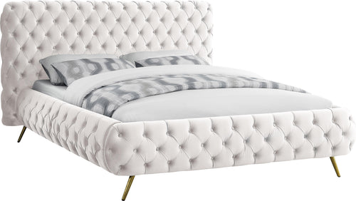 Delano Cream Velvet King Bed