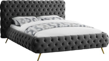 Load image into Gallery viewer, Delano Grey Velvet King Bed