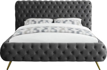 Load image into Gallery viewer, Delano Grey Velvet King Bed