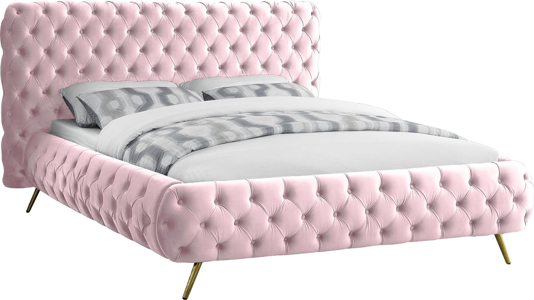 Delano Pink Velvet King Bed