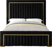 Load image into Gallery viewer, Dolce Black Velvet Queen Bed (3 Boxes)