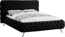 Load image into Gallery viewer, Delano Black Velvet Queen Bed