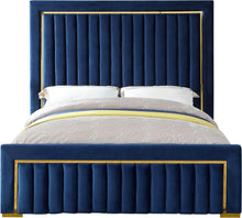 Load image into Gallery viewer, Dolce Navy Velvet King Bed (3 Boxes)