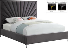 Load image into Gallery viewer, Eclipse Grey Velvet Queen Bed