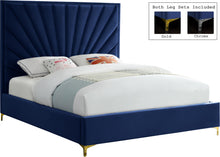 Load image into Gallery viewer, Eclipse Navy Velvet Full Bed