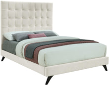 Load image into Gallery viewer, Elly Cream Velvet Queen Bed