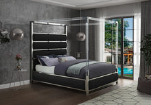 Load image into Gallery viewer, Encore Black Faux Leather Queen Bed (4 Boxes)