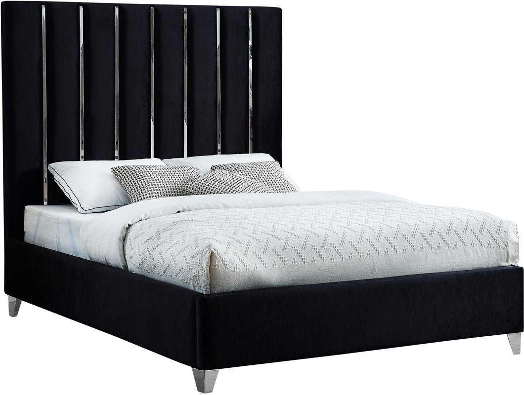 Enzo Black Velvet King Bed