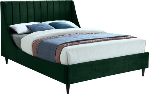 Eva Green Velvet Queen Bed