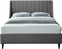 Load image into Gallery viewer, Eva Grey Velvet Queen Bed
